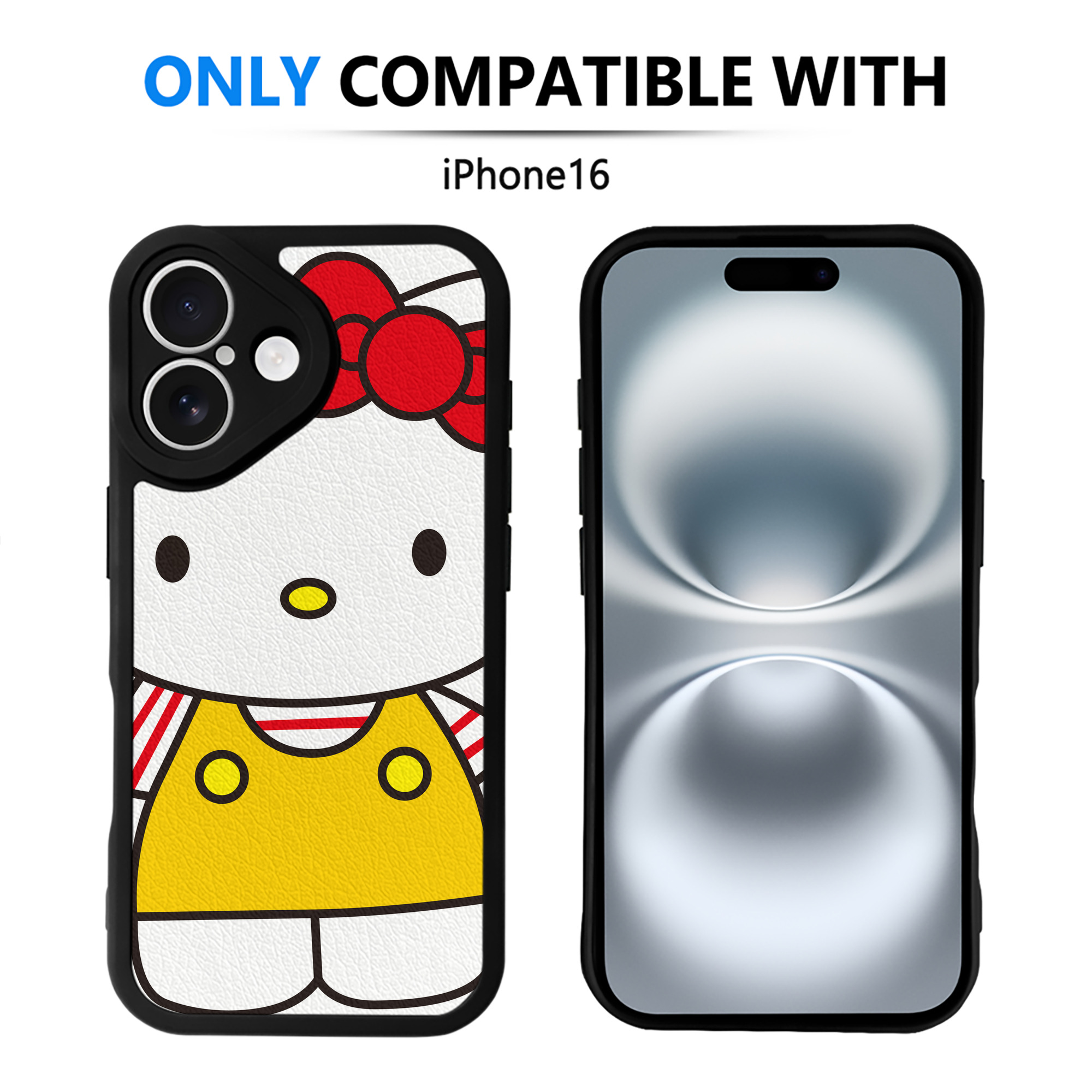 （画像用） Hello Kitty ハローキティ 【iPhone 16シリーズ対応】シリコンスマホケース（レザー調） 材質：シリコン